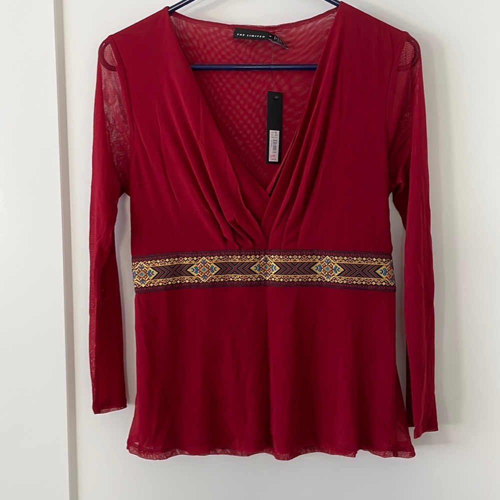 NWT limited Dark Red Blouse Medium